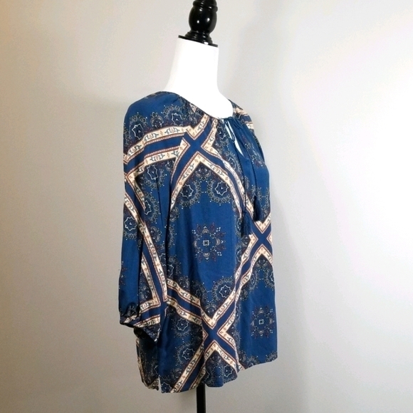 Natural Reflections Boho 3/4 Sleeve Blouse - Picture 2 of 6